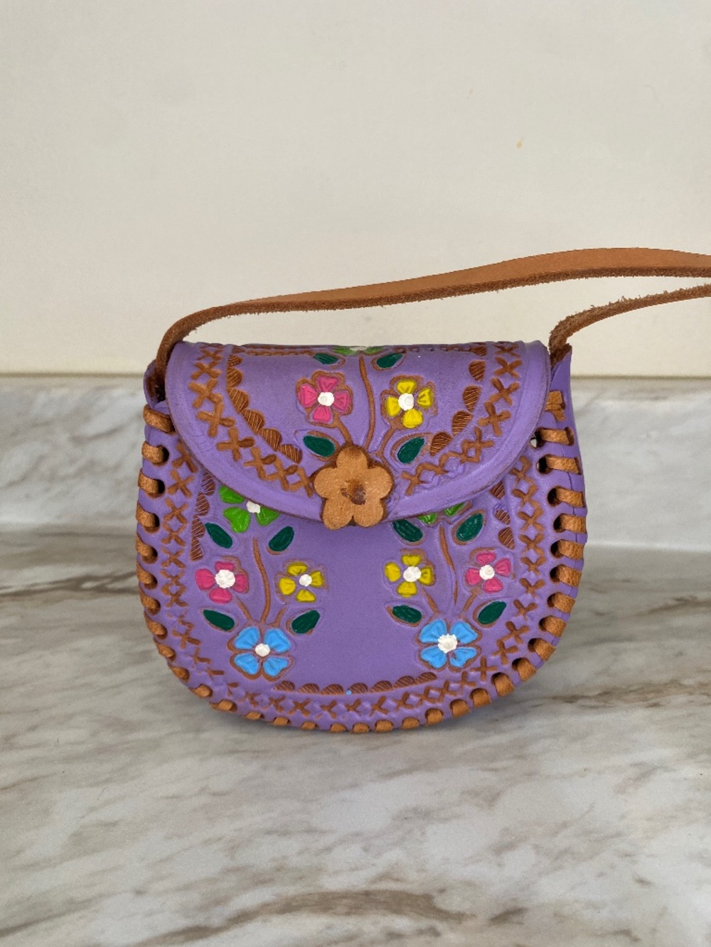 🪞 NEW faux leather mini front flap handbag
